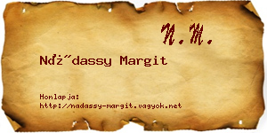 Nádassy Margit névjegykártya